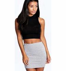 boohoo Maisy Mini Bodycon Jersey Skirt - grey marl