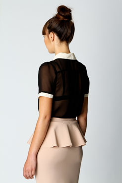 Boohoo Maisy Peter Pan Collar Blouse