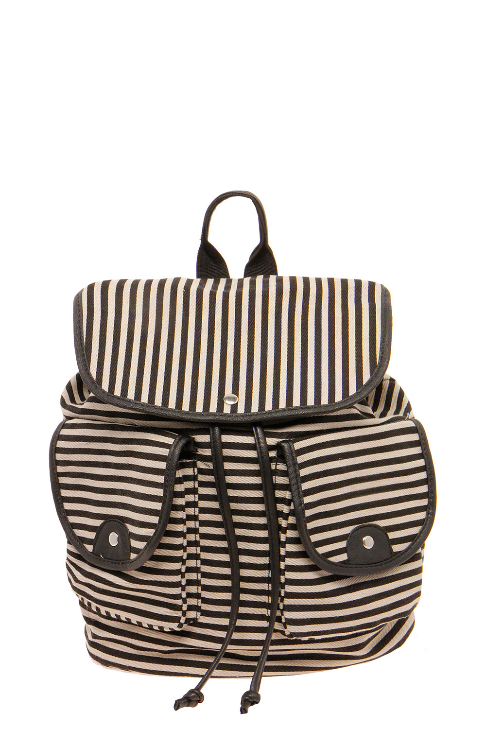 boohoo Mandy Striped Rucksack - black, black