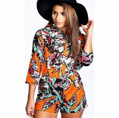 Martha Button Front Sleeved Shirt Style Playsuit