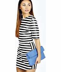 boohoo Mary PU Stripe Skirt - multi azz21379