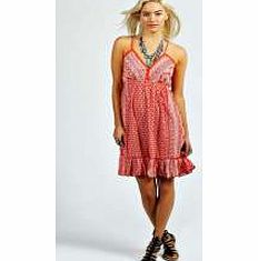 Matilda Halterneck Paisley Print Sundress - red