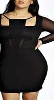 boohoo Mesh Detail Mini Dress - black pzz98164