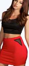 boohoo Mesh Panel Mini Skirt - red azz06310