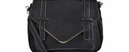 boohoo Metal Trim Satchel Cross Body Bag - black azz18474
