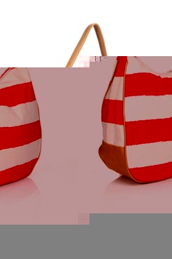 Boohoo Micha Striped Shoulder Beach Bag