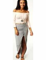 boohoo Michelle Viscose Maxi Skirt - grey marl azz27984