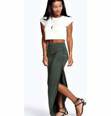 boohoo Michelle Viscose Maxi Skirt - khaki azz51259