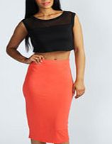 boohoo Midi Jersey Tube Skirt - orange azz48300