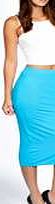 boohoo Midi Jersey Tube Skirt - turquoise azz48300