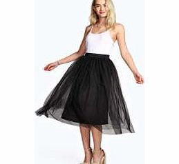 boohoo Midi Length Full Net Tutu Skirt - black azz12777