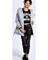 Military Style Neoprene Coat - grey azz24595