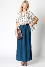 Boohoo Millie balloon sleeve feather print blouse