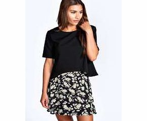 boohoo Millie Daisy Print Chiffon Skirt - multi azz25864