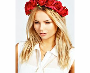 boohoo Millie Large Rose Headband - red azz27564