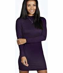 Millie Turtle Neck Bodycon Dress - grape azz20881