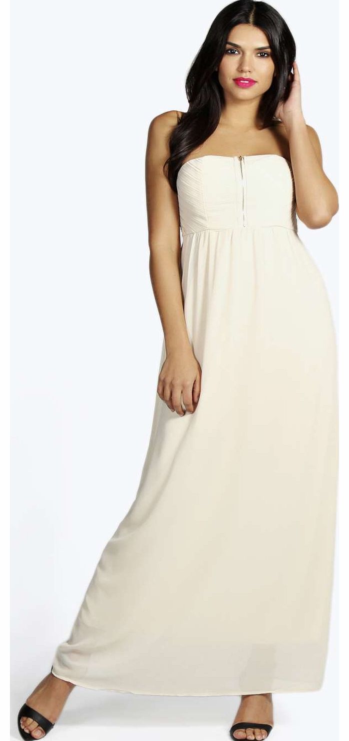 Miriam Chiffon Maxi Dress - beige azz14261