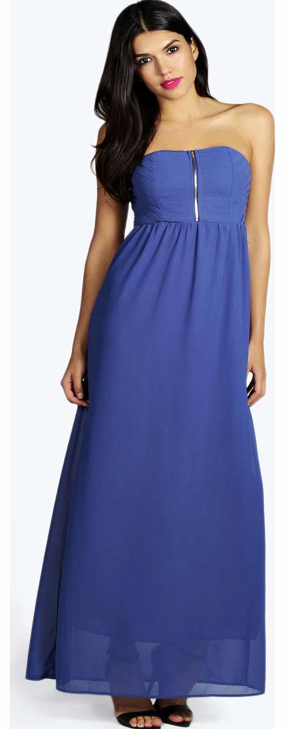 boohoo Miriam Chiffon Maxi Dress - blue azz14261
