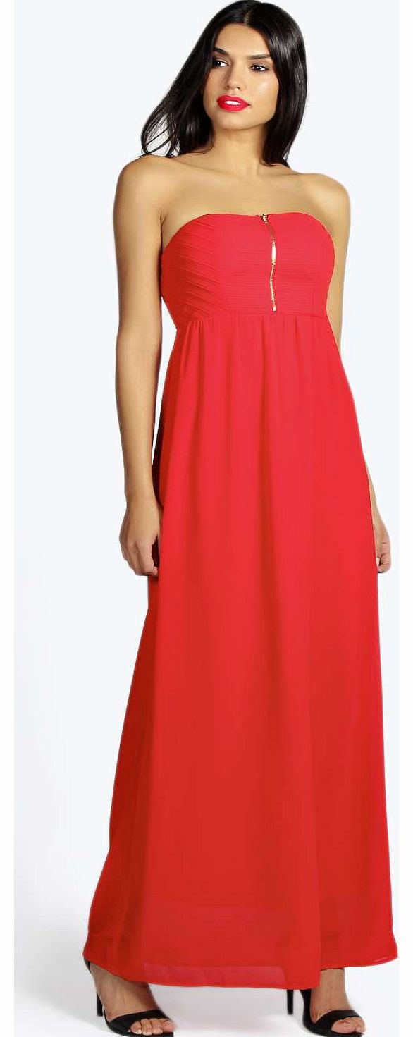 boohoo Miriam Chiffon Maxi Dress - red azz14261