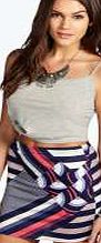 boohoo Mixed Stripe Bodycon Mini Skirt - navy azz08160