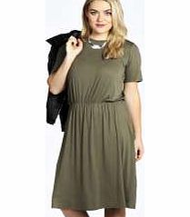 boohoo Molly Slouchy Midi Dress - khaki pzz98759