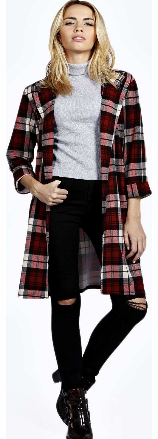 Molly Tartan Duster Coat - multi azz18604