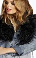 boohoo Mongolian Faux Fur Scarf - black azz17428