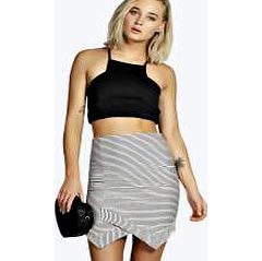 boohoo Monochrome Asymmetric Hem Mini Skirt - multi