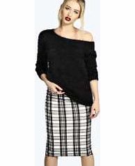 boohoo Monochrome Midi Skirt - black azz14201