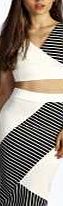 boohoo Monochrome Panelled Midi Skirt Co-Ord - ivory
