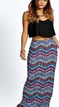 boohoo Multi Print Maxi Skirt - blue azz04807