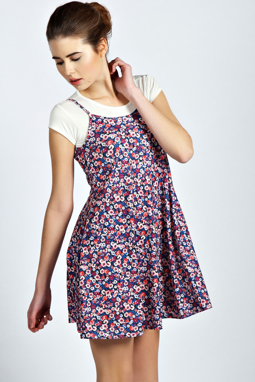 boohoo Nancy Floral 2 in1 Swing and T-Shirt
