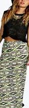 boohoo Neon Aztec Maxi Skirt - multi azz04706