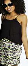 boohoo Neon Aztec Mini Skirt - multi azz04911
