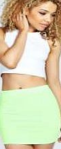 boohoo Neon Basic Bodycon Mini Skirt - neon-green
