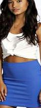 boohoo Neon Crepe Mini Skirt - cobalt azz05061