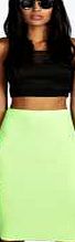 boohoo Neon Midi Skirt - lime azz04904