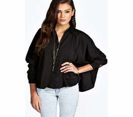 boohoo Niamh Oversized Boxy Shirt - black azz20528
