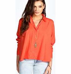 boohoo Niamh Oversized Boxy Shirt - tomato azz20528