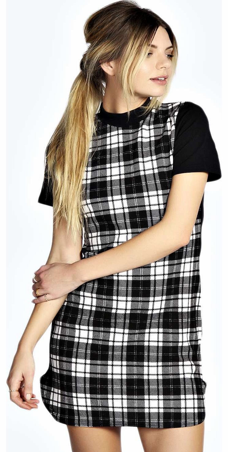 Nicola Check Turtle Neck Shift Dress - multi