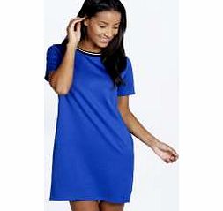 boohoo Nicola Sporty Rib Shift Dress - cobalt azz22983
