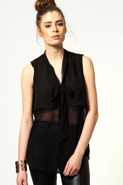 boohoo Nicole Pussybow Blouse Female