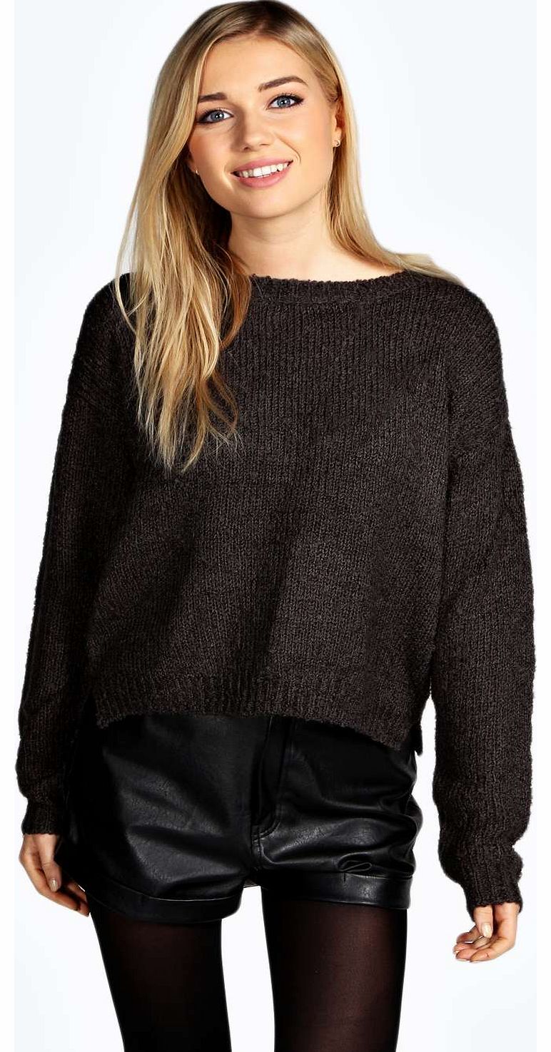 Nicole Soft Boucle Knit Jumper - charcoal azz14073