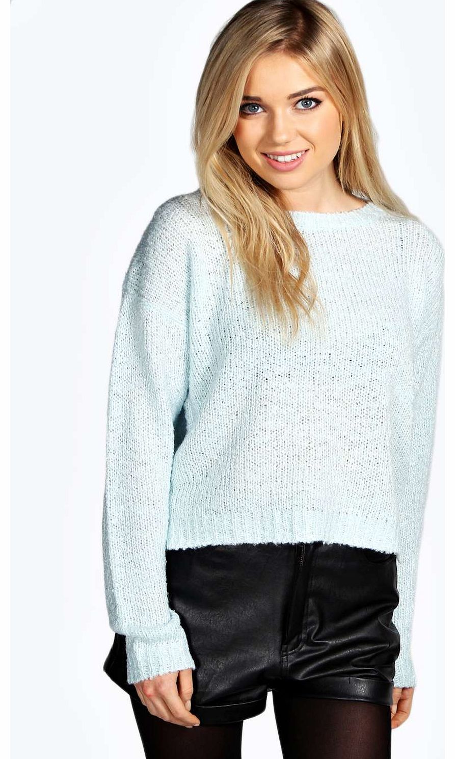 Nicole Soft Boucle Knit Jumper - turquoise