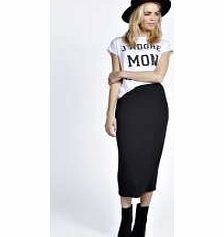 boohoo Nicole Tube Midi Skirt - black azz21083
