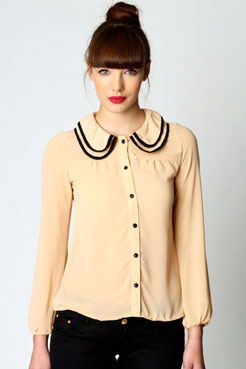 Nina Peter Pan Collar Chiffon Blouse Female
