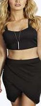 boohoo Origami Wrap Mini Skirt - black azz05553