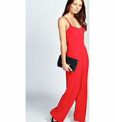boohoo Paige Cami Wide Leg Jumpsuit - red azz31056