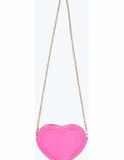 boohoo Patent Heart Shaped Cross Body Bag - pink azz13395