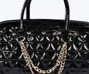 boohoo Patent Quilted Day Bag - black azz05237